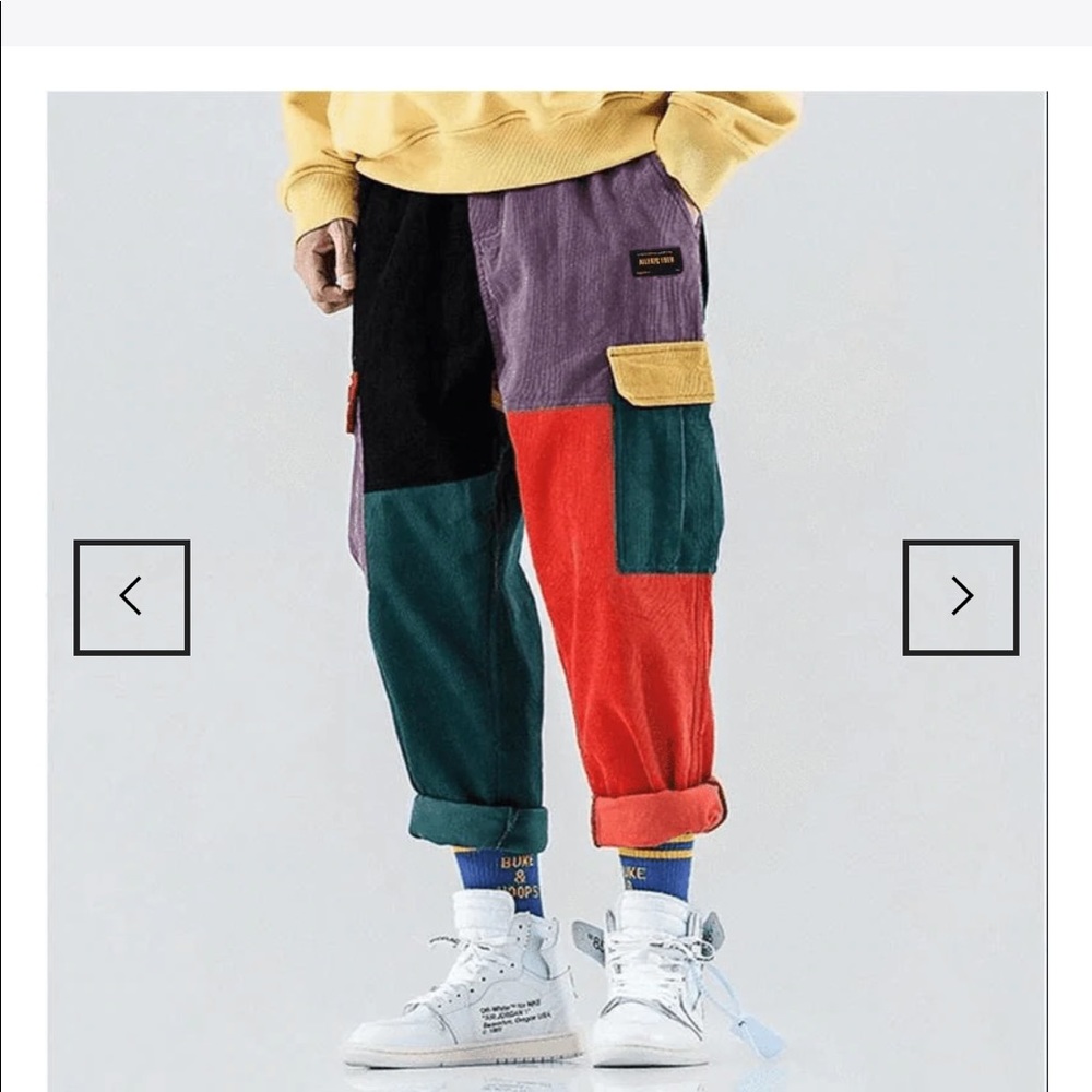 Colorblock corduroy joggers